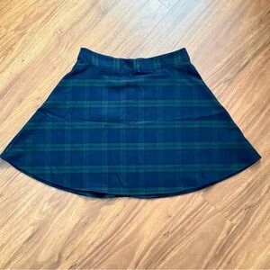 Old Navy Green and Blue Plaid Skater Skirt